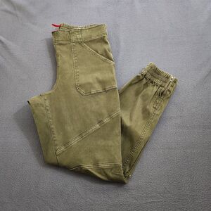 Spanx Women L Green Twill High Rise Ankle Jogger Pants